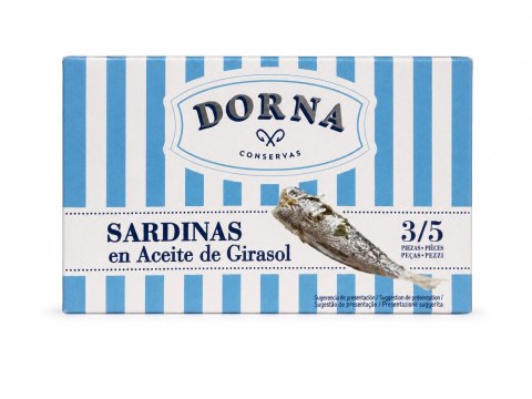 SARDYNKI PORTUGALSKIE W OLEJU SŁONECZNIKOWYM 120G DORNA