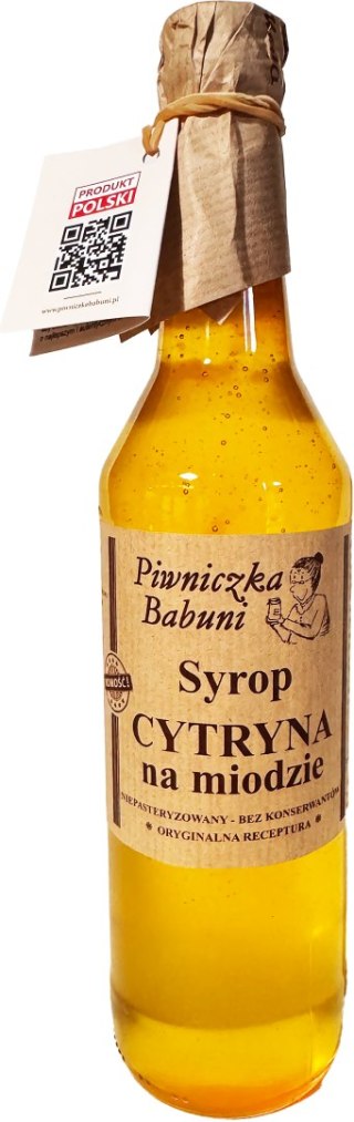 SYROP CYTRYNOWY CYTRYNA NA MIODZIE 500ML PIWNICZKA BABUNI